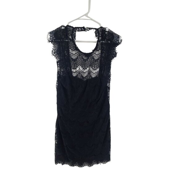 Free People Intimately Women's Mini Dress Lace Black Size L Cocktail Party - Picture 1 of 9